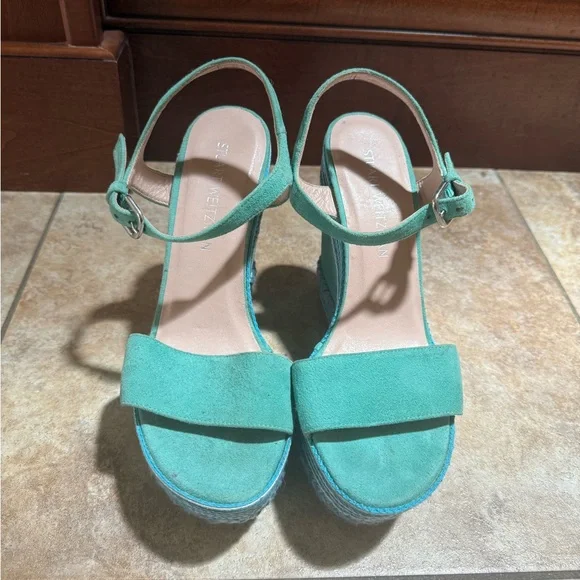 Stuart Weitzman Island suede wedge sandals - Size 9 - Picture 4 of 8